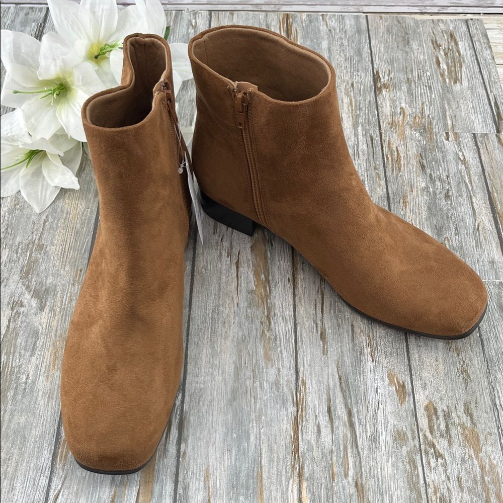 Women's Faux Suede Ankle Boots Shoes Size 10 - Picture 4 of 7